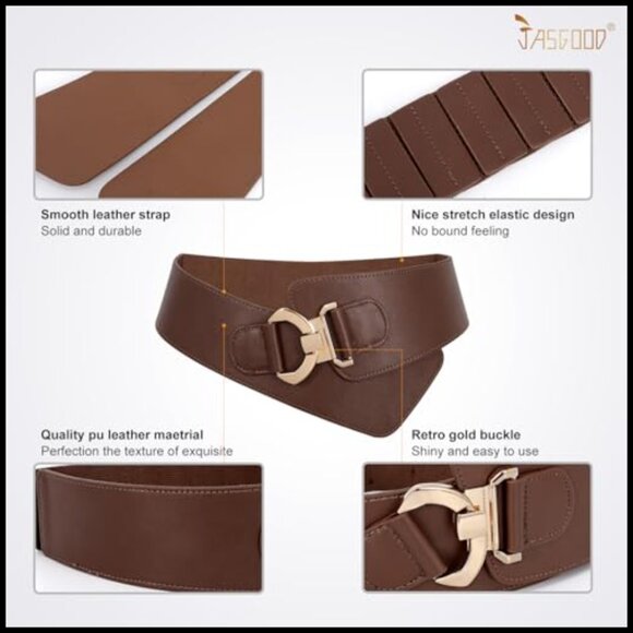 Wide Elastic Stretch Waist Belt Adjustable Fashion Dress Belt Retro Chic main image 4